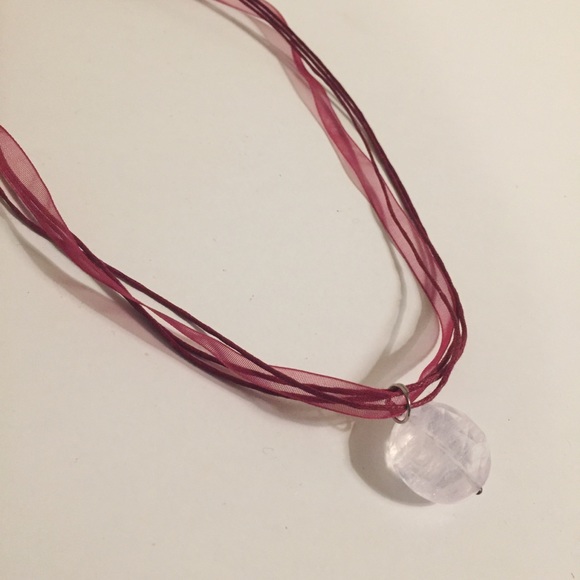 Ribbon and Stone Modern Necklace - Picture 2 of 6